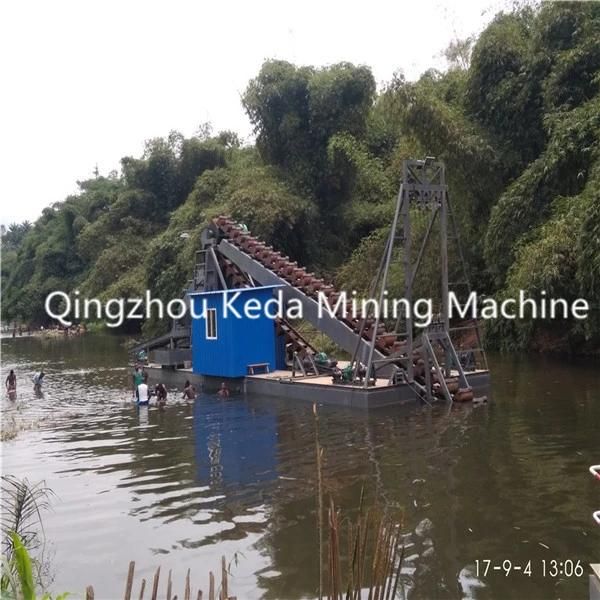 Good Quality Bucket Chain Alluvial Gold Dredger with High Efficiency Diamind Dredge