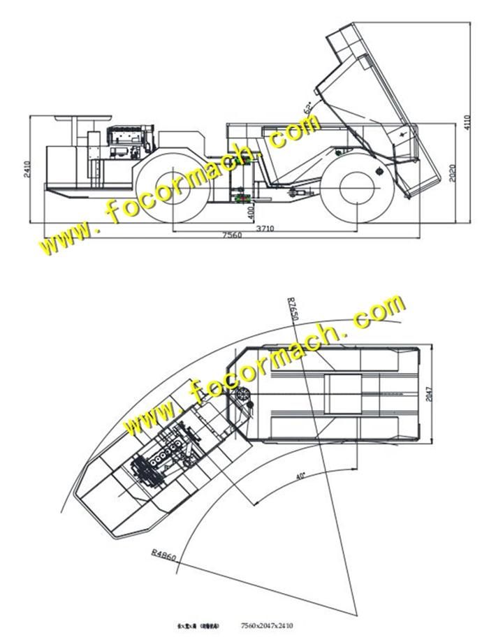 12t New Diesel Mining Underground Dump Truck with Hydraulic Working System