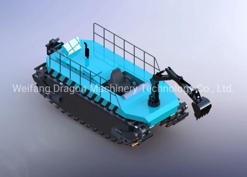 Dragon Amphibious Boat with Track and T-Cutter for Reeds Cleaning