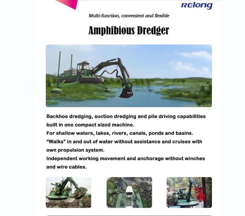 Amphibious Multi-Function Dredger for Sand Dredging Used in River/Lake