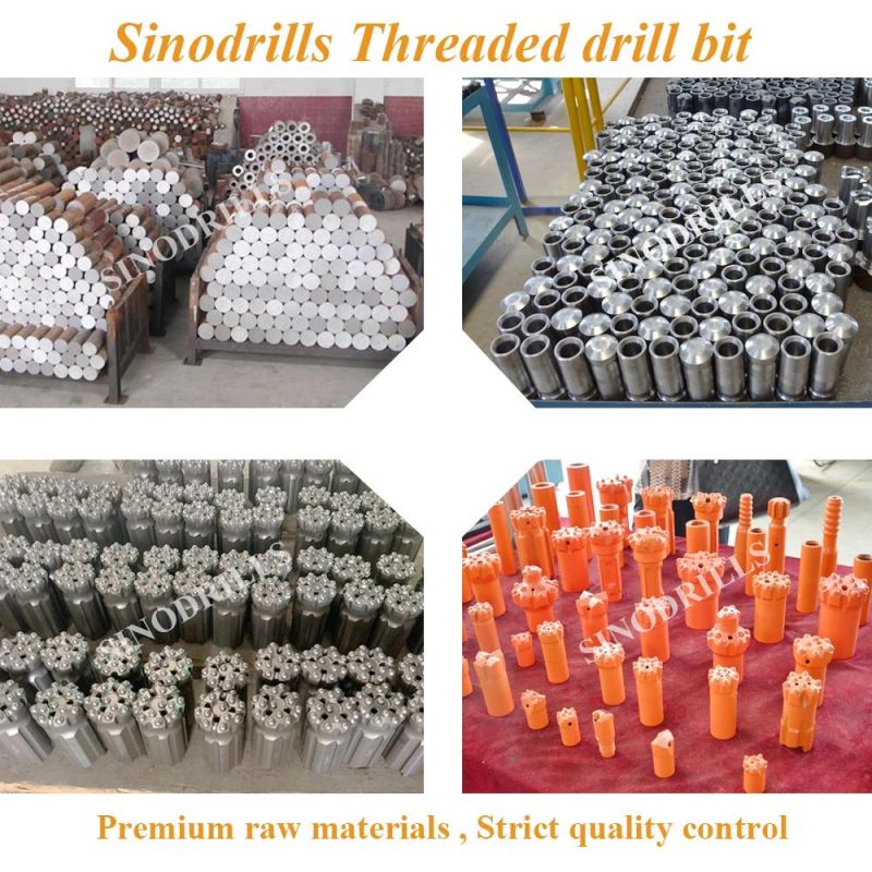 Sinodrills 89mm Rock Drilling Tools T38 Threaded Button Bits