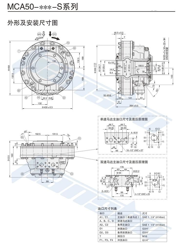 Smart Low Speed High Torque Hagglunds Ca 50 50 Hydraulic Drive Motor