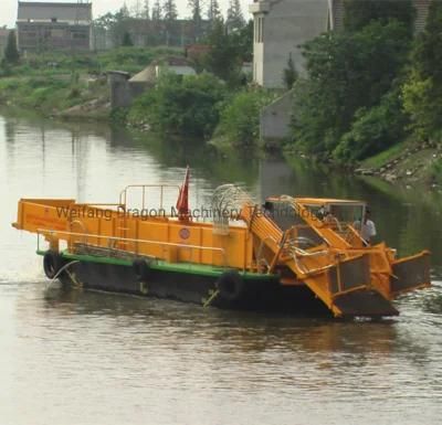 Full Automatic Hydraulic Operation Trash Salvage Aquatic Weed Harvester