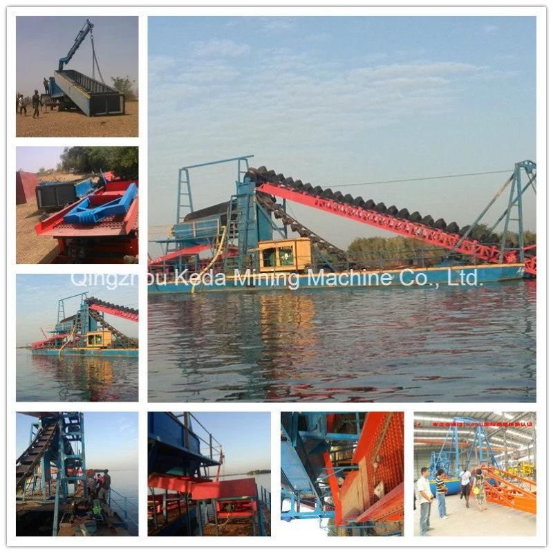 High Efficiency Bucket Chain Gold Dredger for Sale