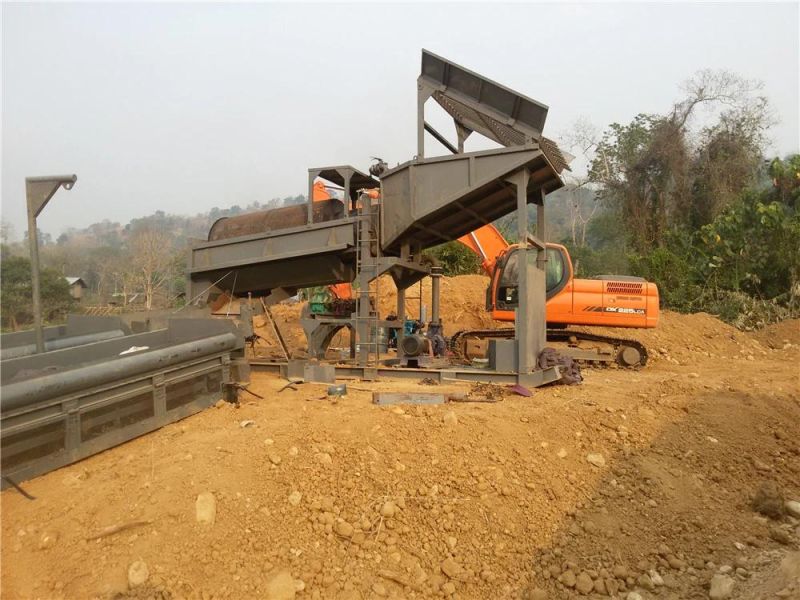 China Portable Mining Mobile Transportation Trommel for Alluvial Gold Ore