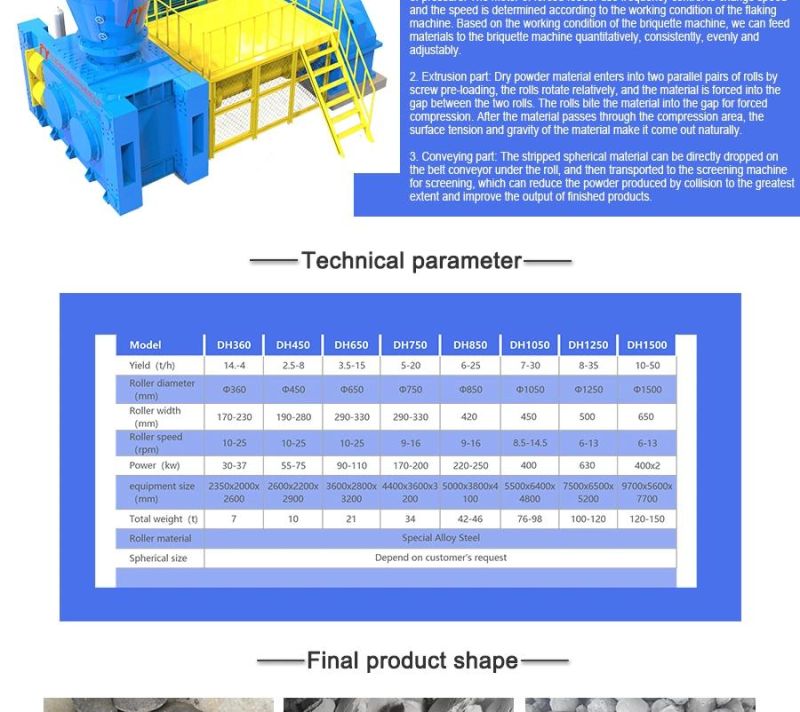 Mineral powder  double roller hydraulic compacting camphor ball briquette machine