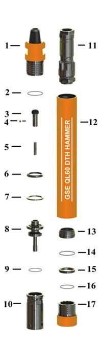 Rock Drilling Tools Gse 6′′ Ql60 Ql 60 DTH Hammer for Water Well