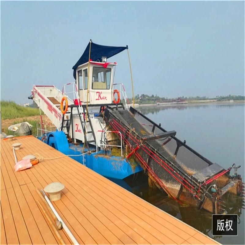 Automatic Lake Water Rubbish and Water Hyacinth Cutting Cleaning Boat Trash Skimmer Aquatic Weed Harvester