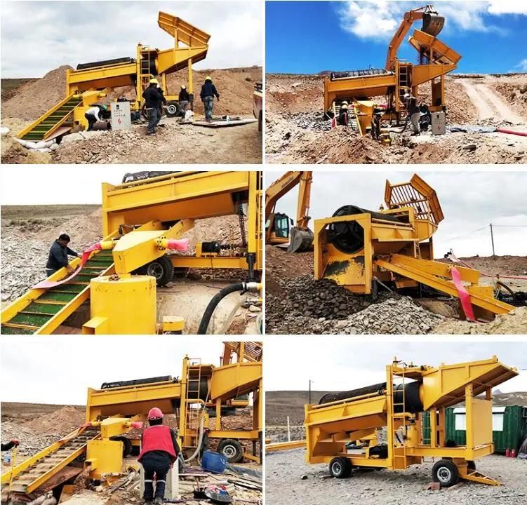 Eterne Alluvial Gold Trommel Scrubber Washing Plant Mobile Rotary Mining Ore Recover Mineral Sieve Washing Machine