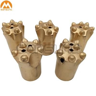 Taper Tungsten Carbide Buttons Drill Bit with Hardened Steel Skirt