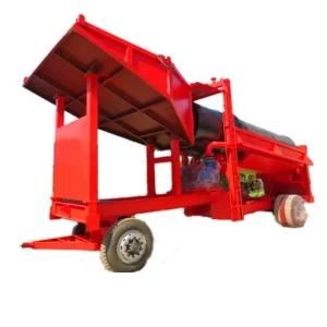 Clay Alluvial Sand Placer Gold Mining Mobile Type Rotary Scrubber Washing Trommel