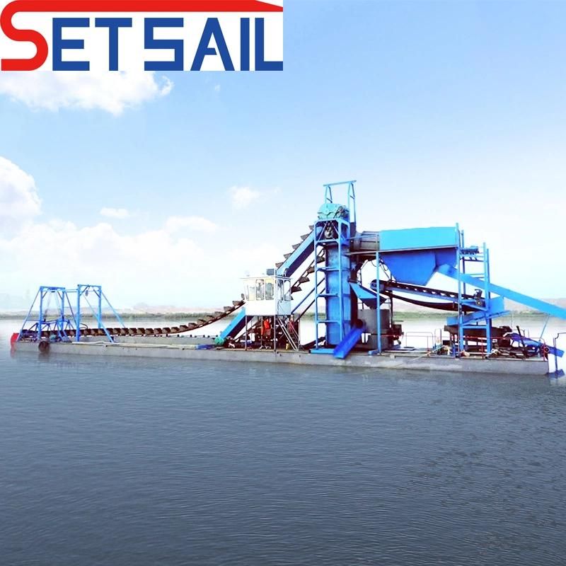 Capacity 150m3 Bucket Chain Gold Dredger Used for South America