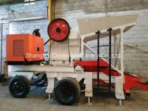 Small Mobile Diesel Engine Stone and Rock Jaw Crusher