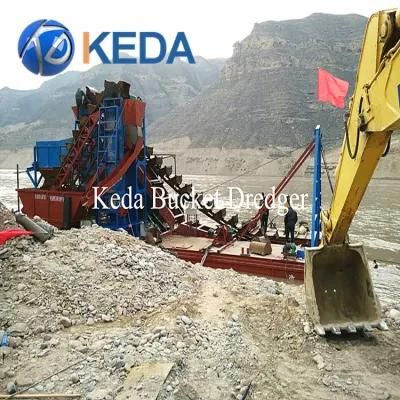 Good Quality Bucket Chain Alluvial Gold Dredger with High Efficiency Diamind Dredge