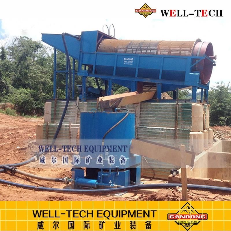 100tph Alluvial Gold Plant Trommel Washing Plant in Guinea