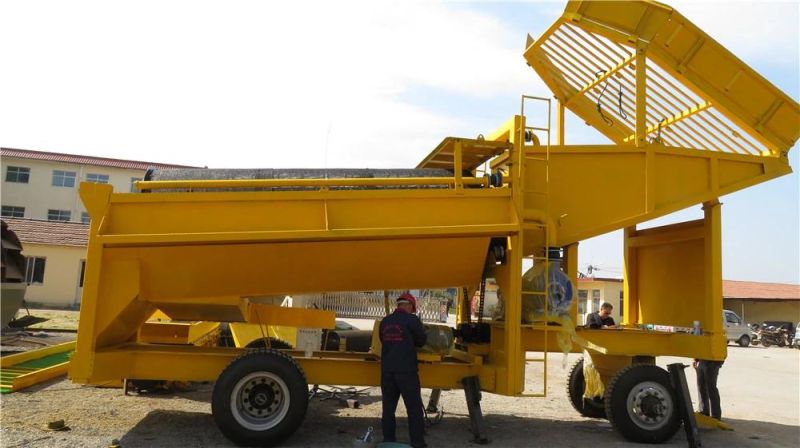 Gold Mining Machine Gold Trommel Screen with Jigger and Chute for Gold Extraction