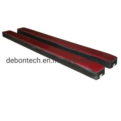 Red Rubber Aprons Conveyor Buffer Bed Impact Absorbing Material UHMW Cap Conveyor Impact ...