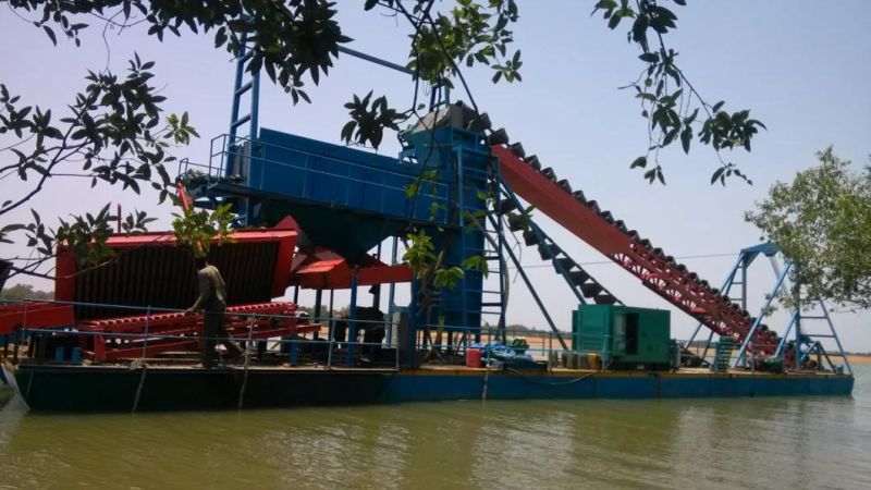 Keda Gold Bucket Sand Dredger with Sluice Box for Sale