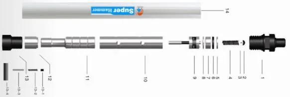 DTH Hammers for Shank CIR150 Low Air Pressure DTH Drilling Tools