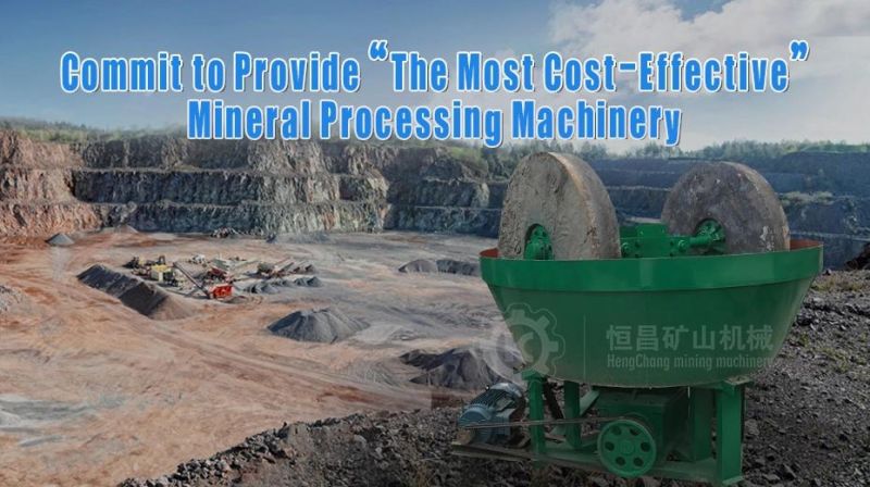 China Gold Mining Machine Double Roller Gold Grinding Wet Pan Mill Mixer and Water Pan Mill