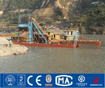 China Diamond Gold Bucket Chain Dredger Sand Mining Dredging Machine