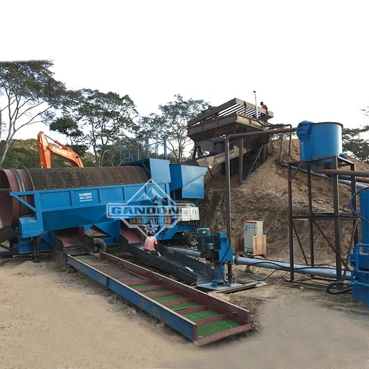 Alluvial Clay Placer Gold Washing Plant Rotary Scrubber Trommel Screen Centrifugal Concentrator Sluice Box