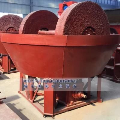 Two Roller Wet Pan Mill Grind Gold Machine