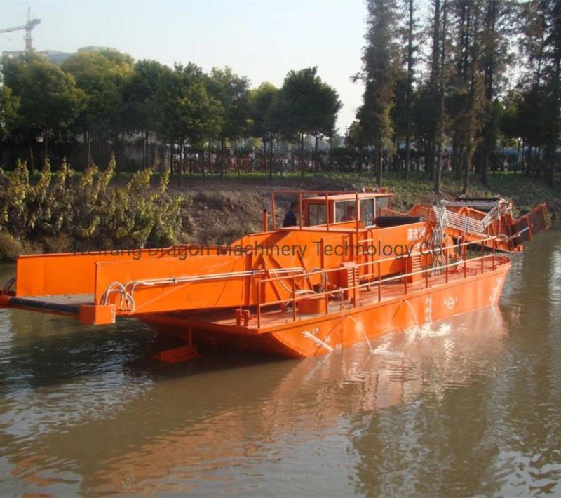 China Full Automatic Aquatic Weed Harvester for Cleaning Waterways Debris