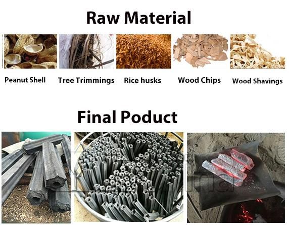 Rice Husk Charcoal Briquettes/Charcoal Extruder Briquette Machine