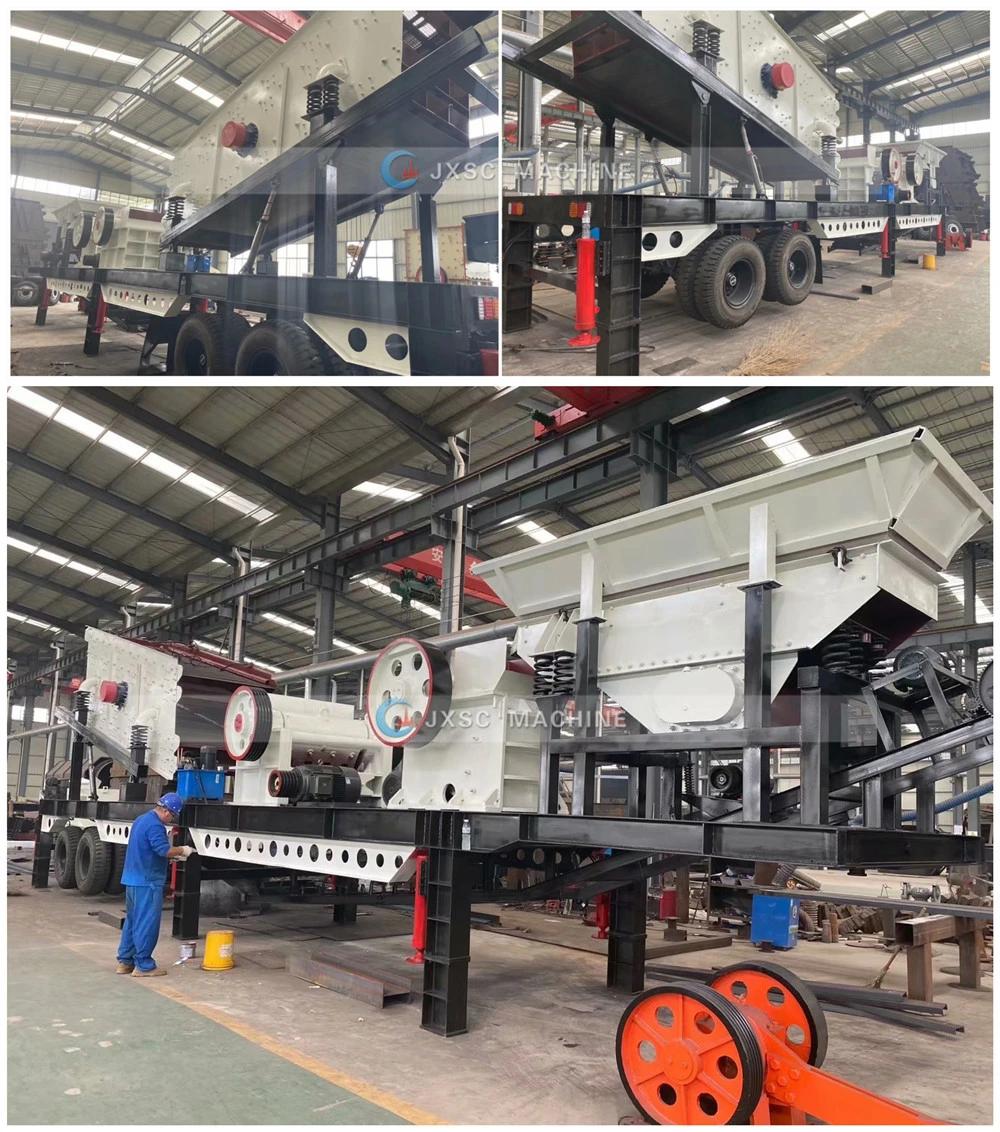 50-100tph Mobile Stone Crushing Machinery Production Rock Limestone Coal Granite Ore Jaw Crusher Machine