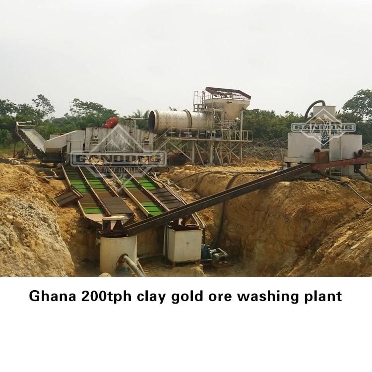 Alluvial Clay Placer Gold Washing Plant Rotary Scrubber Trommel Screen Centrifugal Concentrator Sluice Box