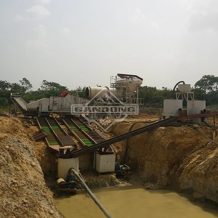 100tph Gold Placer Mining Trommel Wash Plant