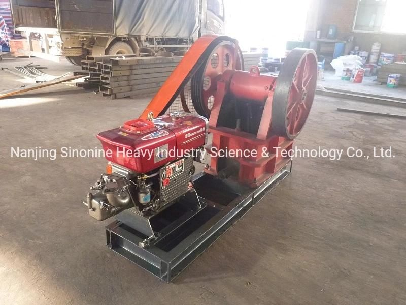 Small Capacity Mobile PE200X300 PE250X400 Diesel Engine Stone and Rock Jaw Crusher for Gold, Limestone with Spare Parts