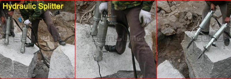 Stone Boulder and Concrete Blocks Splitting and Cracking Demolition Hydraulic Splitter