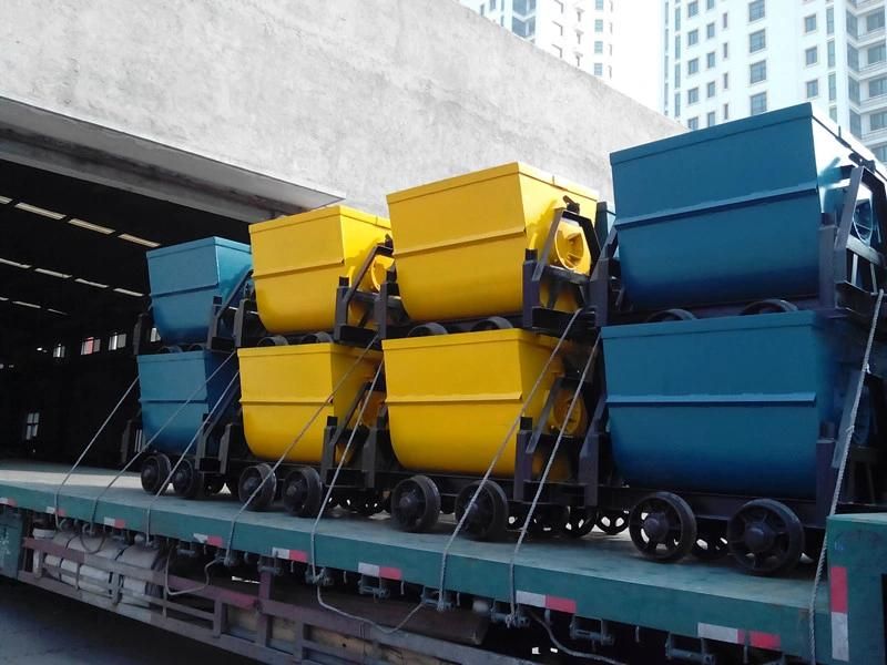 600gauge Tipping Bucket Mine Car for Underground Roadway, Tunnel, Culvert Transportation