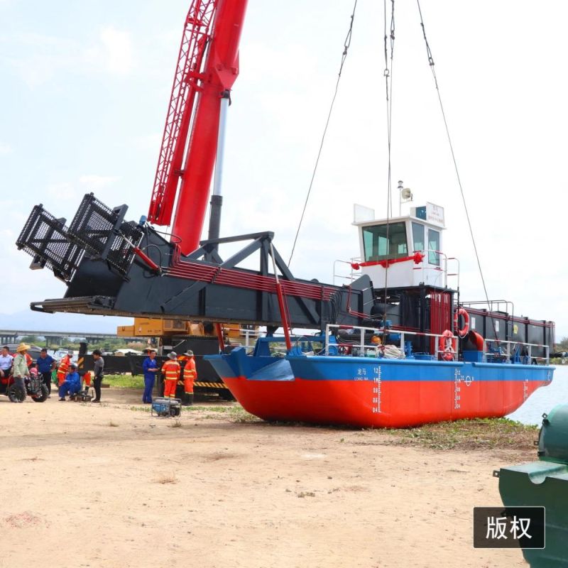 Lake Garbage Salvage Ship Trash Skimmer Water Hyacinth Cutter Collection Mowing Boat Aquatic Weed Plant Harvester