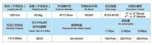 Martillo RC Reverse Circulation Drill Hammer Compatible with Pr40/52/54, Re531/542/543/545/547, Broca PARA Martillo De Fondo Air Hammer System with Drill Pipe