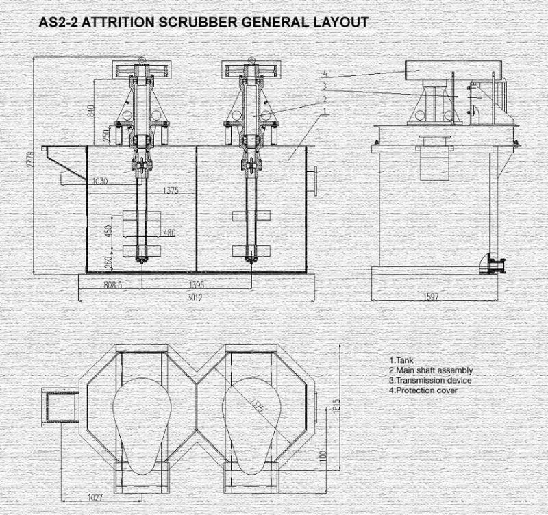 Attrition Scrubber Cells Using for Silica Sand Acid Washing