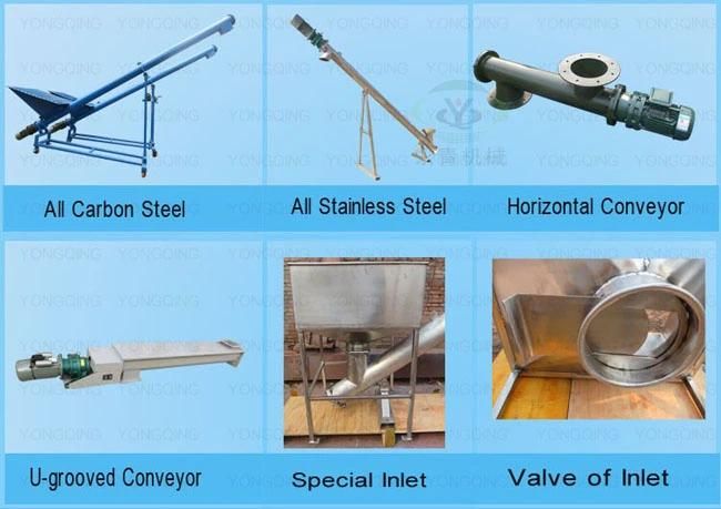 Stainless Steel Inclined Auger Conveyor Flexible Screw Conveyor