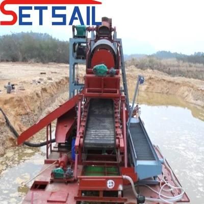 Bucket Chain Gold and Diamond Dredger with Trommel Screen