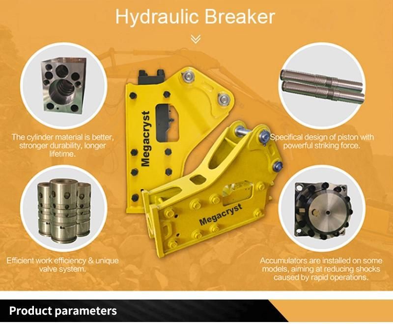 Construction Equipment Demolition Hydraulic Hammer Rock Breaker for 3ton 12ton 18ton 20ton Excavator