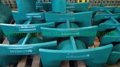 High Manganese Steel Casting Parts Arm Liners Suit Nordberg HP200 HP300 Stone Cone Crusher