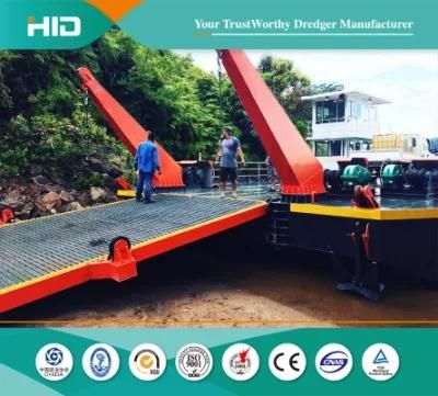 100 - 500t Self Sailing Logistic Deck Barge Pontoon for Transporting Excavator/Heavy ...