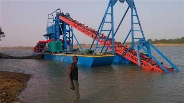 Sand Excavating Sand Dredging Boat Gold Mining Dredger Diamond Bucket Chain Dredger for Sale