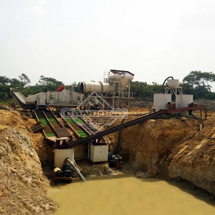100tph Gold Placer Mining Trommel Wash Plant