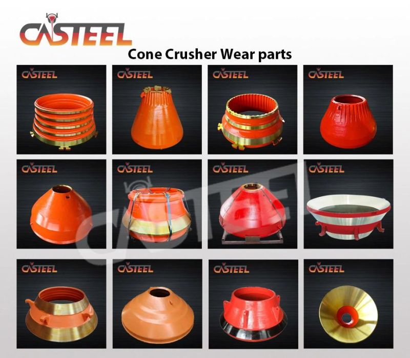 Quarrying Machine Parts Bowl Liner, Concave, Mantle with Ceramic Inserts