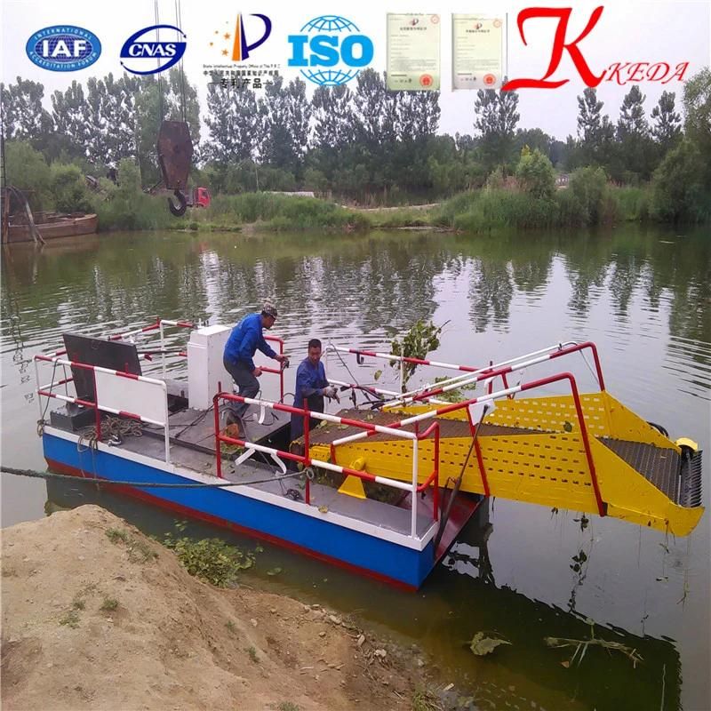 Agricultural Water Hyacinth Aquatic Weed Cutting Floating Trash Skimmer Boat Type Harvester