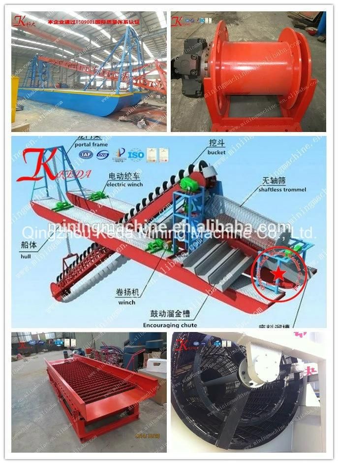 High Efficiency Bucket Chain Gold Dredger for Sale