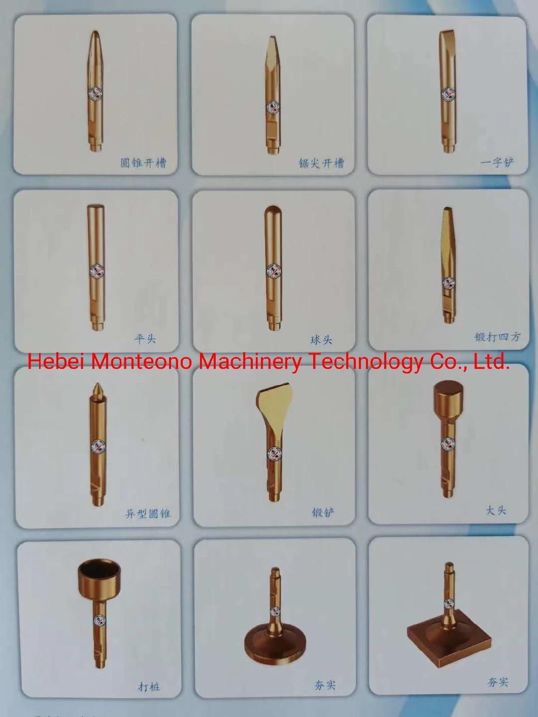 Flat Blunt Moil Cone Type Hydraulic Hammer Drill Rod Hydraulic Breaker Chisel for Excavator Machine